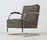 1930s tubular steel armchair with Art Deco fabric | ZEITLOS – BERLIN