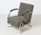 1930s tubular steel armchair with Art Deco fabric | ZEITLOS – BERLIN