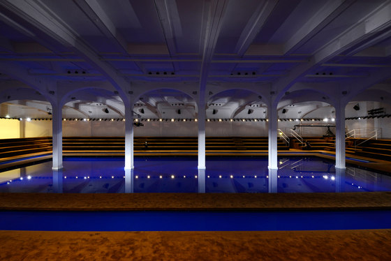 Catwalk for Prada Menswear Spring/Summer 2015 collection by OMA | Temporary structures