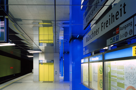 Münchner Freiheit subway station by Ingo Maurer | Railway stations