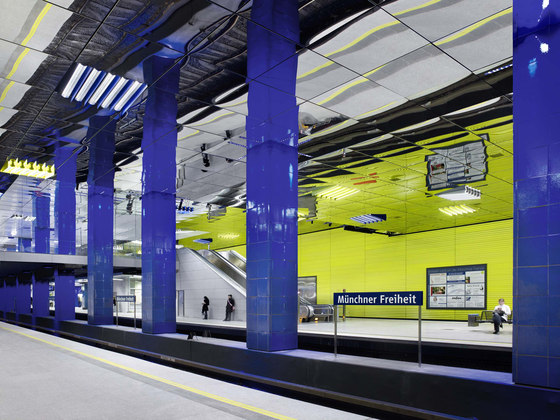 Münchner Freiheit subway station by Ingo Maurer | Railway stations