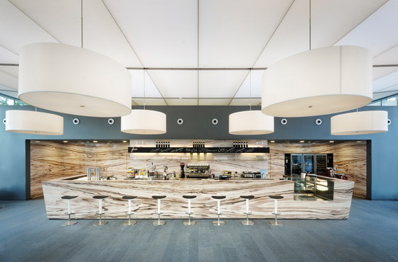 Light ceiling for forecourt and foyer of FBC office tower | Manufacturer references | Sefar