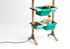 Sunday // Kitchen Grocery // Wood and bended steel  180 x 55 x 35 cm | Prototypes | Reinhard Dienes
