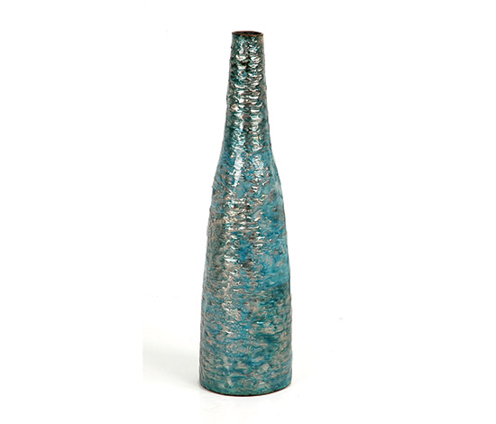 Enamelled copper vase