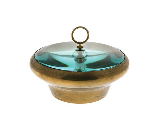 Crystal and gilded brass bowl