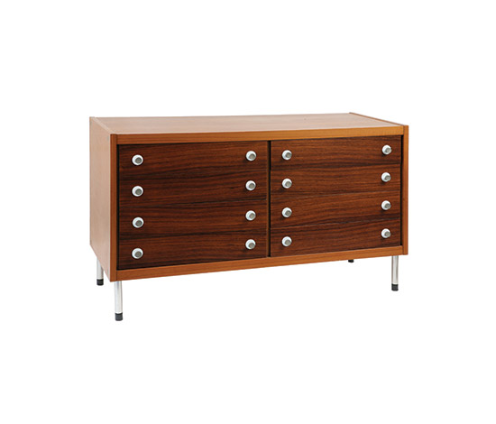 Teak and rosewood chest of drawers