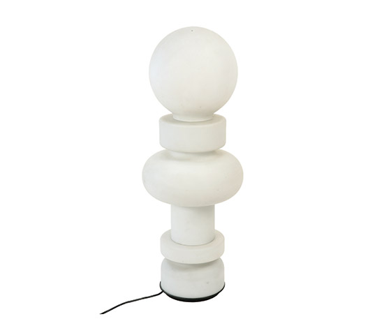 “Re” satined white glass floor lamp