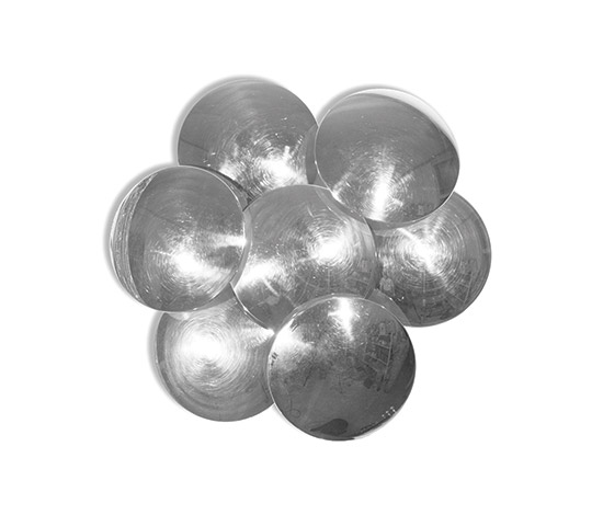 Pair of chrome-plated metal wall lamps