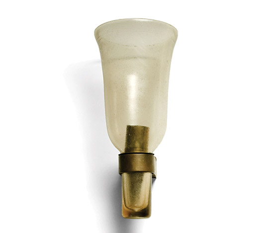 Etched glass and brass sconce, mod. 252