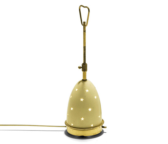 Brass and lacquered metal table lamp