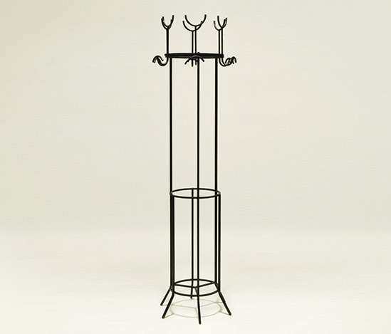 Lacquered metal hat stand