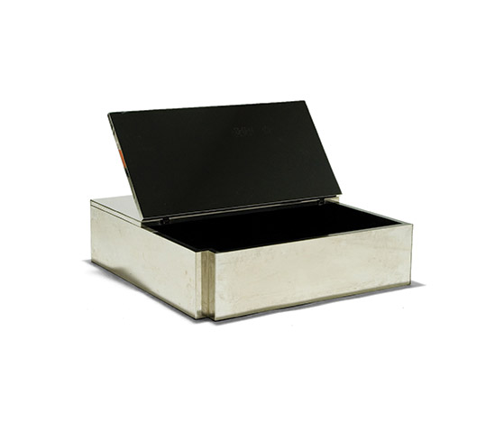 Coffee table with stainless steel surface