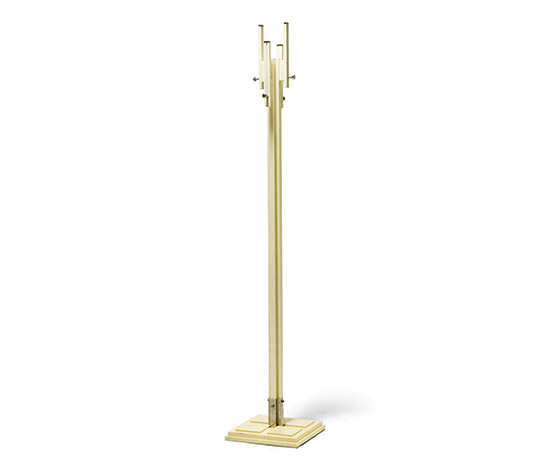 Clothes stand with satinated metal parts