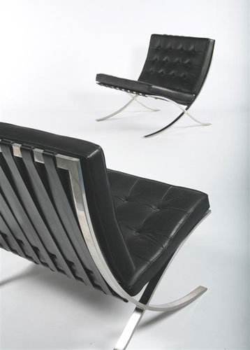 "Barcelona" chairs, pair