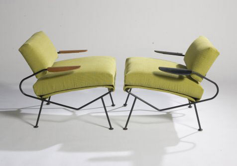 Lounge chairs, pair