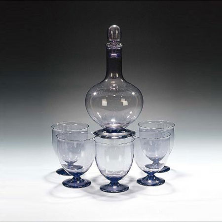 Ovata, a Leerdam glass whiskey set