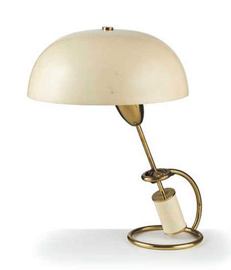 Brass and metal table lamp