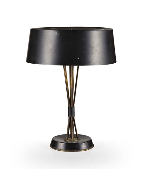 Metal and brass table lamp