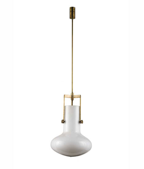 Brass and glass ceiling lamp