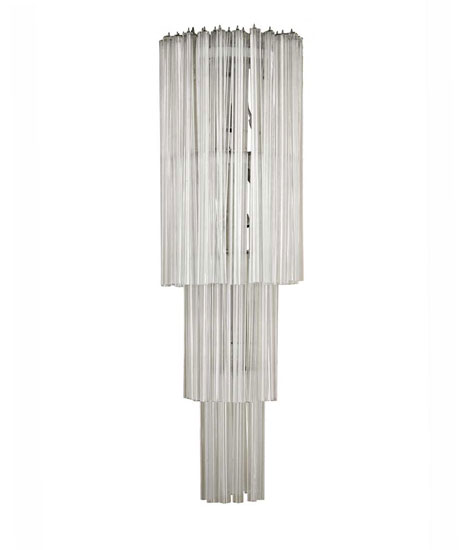 Metal and glass sconce