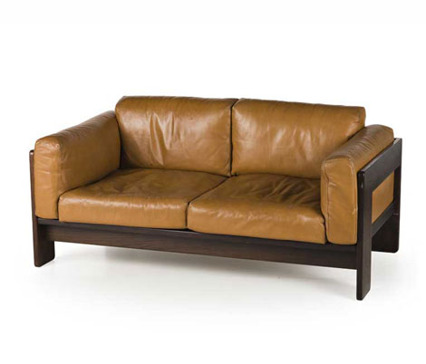 Wood and leather Sofa "Bastiano"