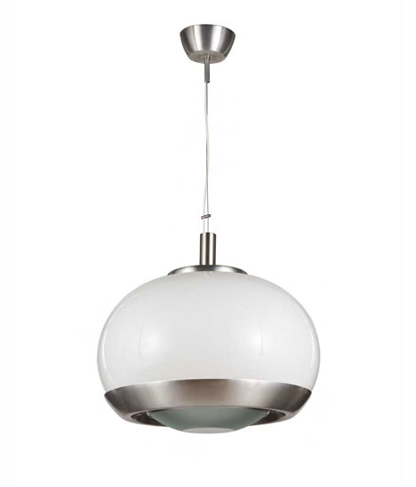 Metal and glass ceiling lamp