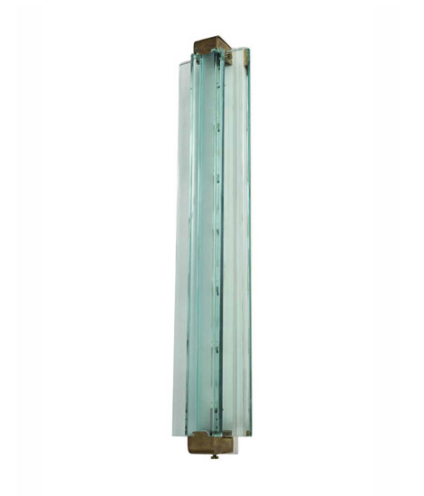 Wood and glass sconce