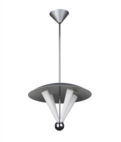 Metal and glass ceiling lamp, "Kalea"