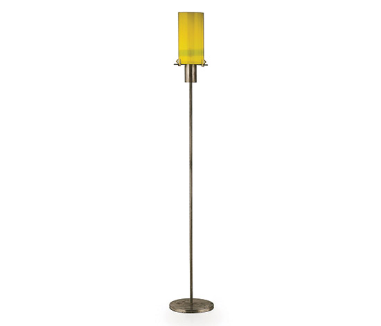 Metal, glass and perspex floor lamp