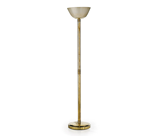 Brass and Murano glass floor lamp