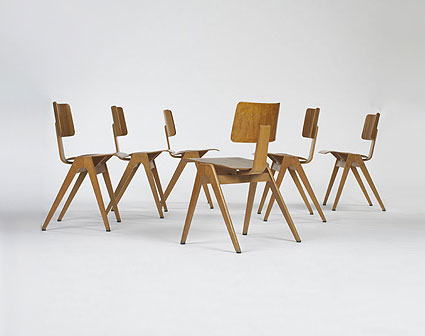 Dining chairs, set of six