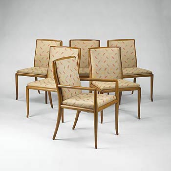 Dining chairs, set of six