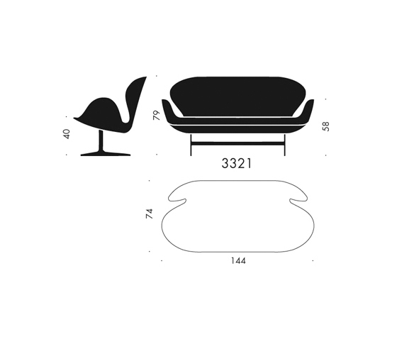 Swan™ | Sofa | 3321 | Leather upholstred | Polished aluminum base | Sofás | Fritz Hansen