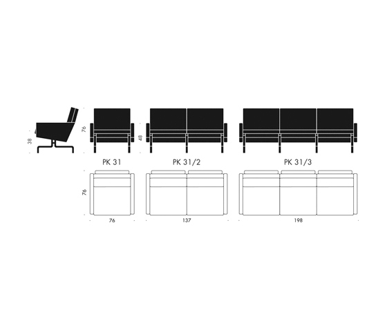 PK31™ | Lounge chair | Leather | Matt chromed spring steel base | Module | Poltrone | Fritz Hansen