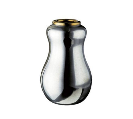 Pewter Vase, pear shaped with brass Rim | Floreros | Svenskt Tenn