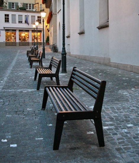 City Bench Type A with backrest and armrest | Panche | BURRI