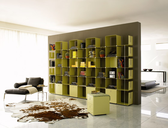 cWave | Bookcases with 3 drawers H 2223 mm | Scaffali | Dieffebi
