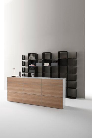 cWave | Bookcases with 3 drawers H 2223 mm | Regale | Dieffebi