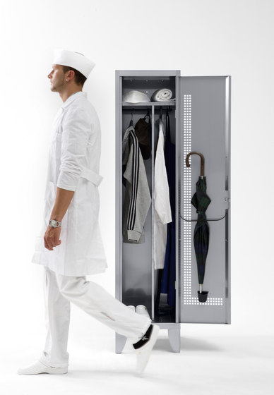 Inox | 1 Inox door locker with partition | Armadietti | Dieffebi