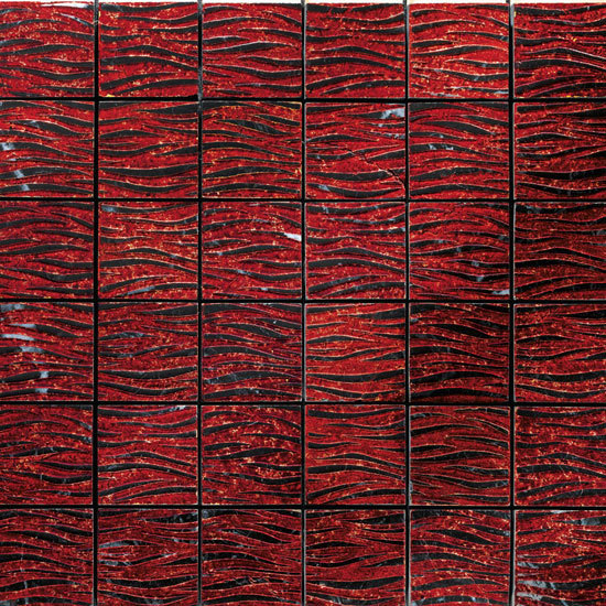 Twist Red Mosaic | Mosaïques en pierre naturelle | Petra Antiqua srl