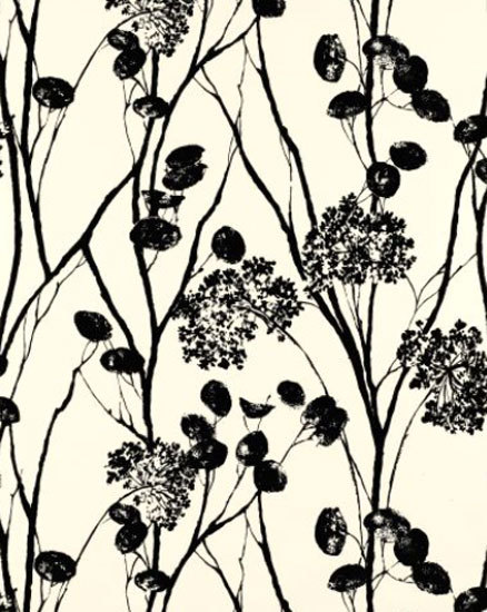 Moonpennies Black and Ivory wallcovering | Wall coverings / wallpapers | F. Schumacher & Co.