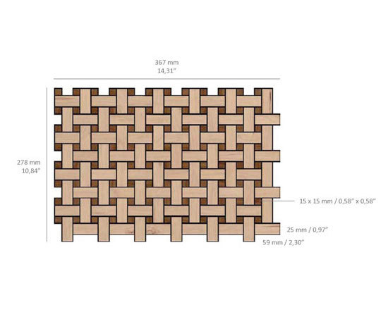 Plaited - Woodmix | Holz Mosaike | Kuups Design International
