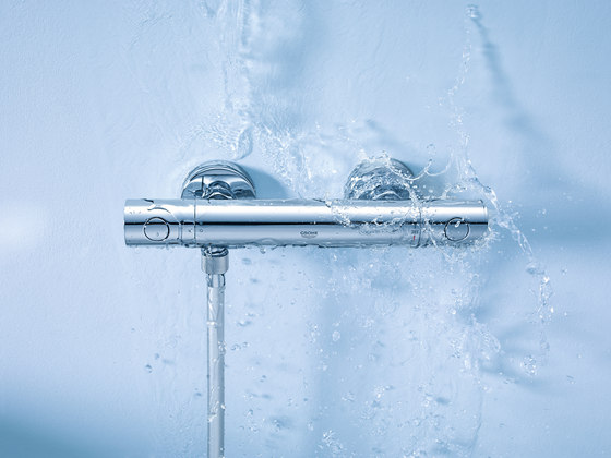 Grohtherm 1000 Cosmopolitan Mitigeur thermostatique douche 1/2" avec ensemble de douche | Robinetterie de douche | GROHE
