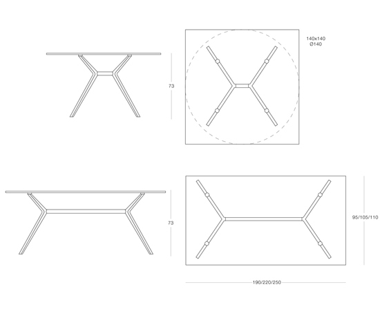 Ex table round | Dining tables | Casprini