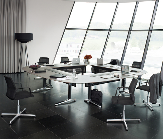 pulse conference table configuration with x-leg base | Tavoli contract | Wiesner-Hager