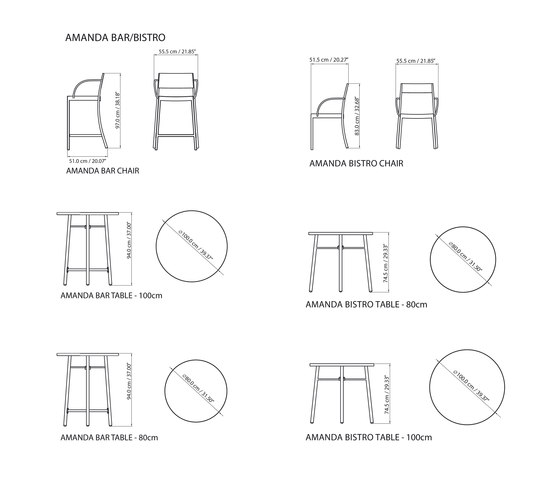 Amanda Bar Table | Standing tables | steve & james