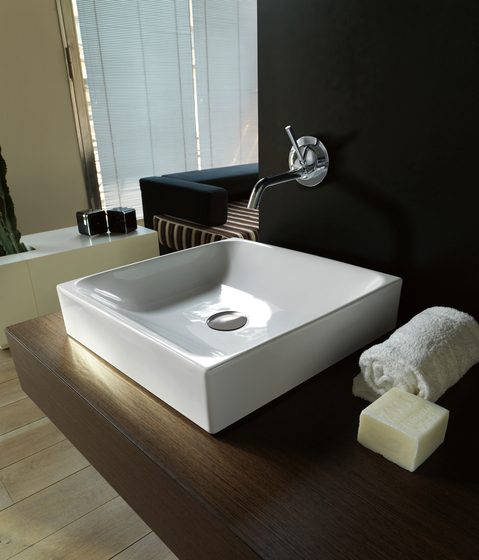 Cento Washbasin + semi pedestal | Lavabos | Kerasan