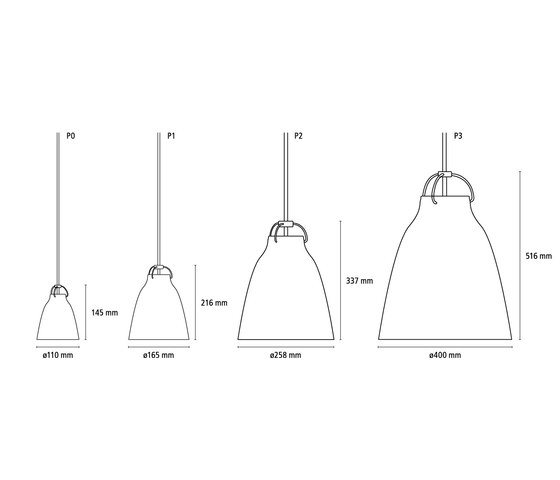 Caravaggio™ Matt | Pendant | P1 | Grey45 | Grey45 cord | Suspended lights | Fritz Hansen