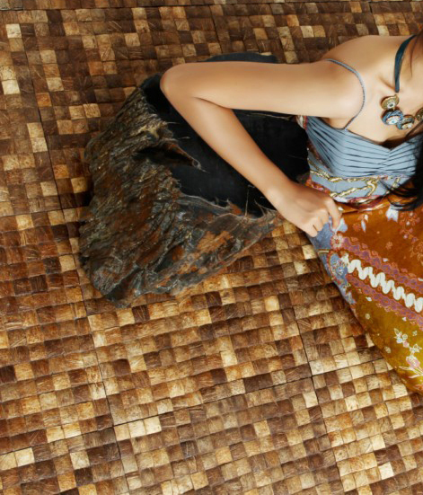 Cocomosaic tiles espresso bliss with ceramic | Mosaicos de coco | Cocomosaic
