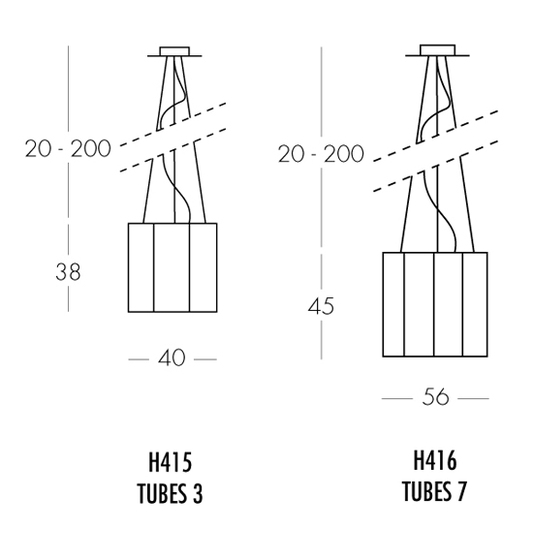 Tubes 3 H415 pendant | Lampade sospensione | Dix Heures Dix